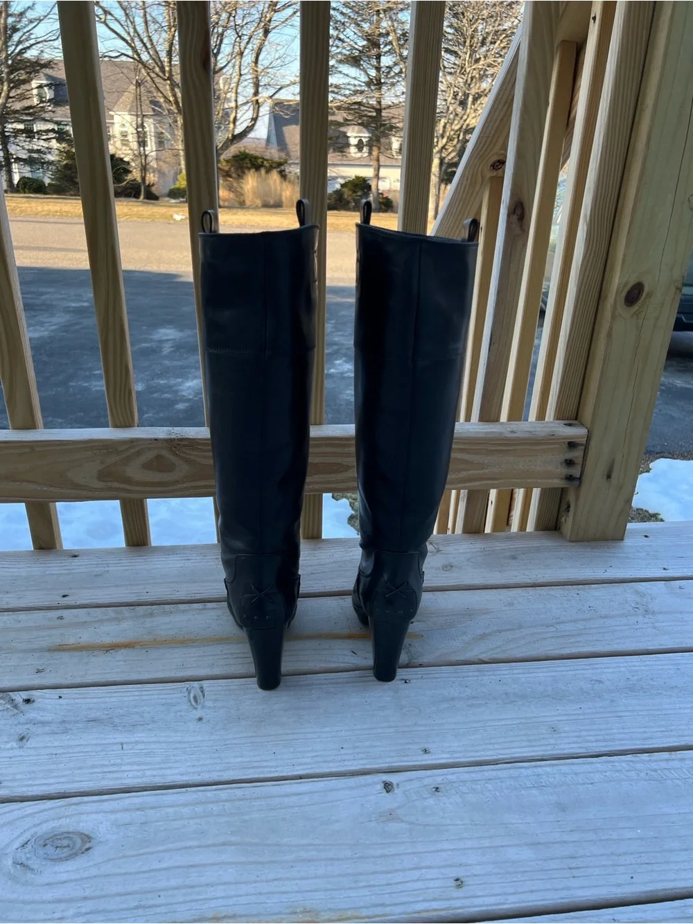 Tod's Black Tall Leather Riding Boots